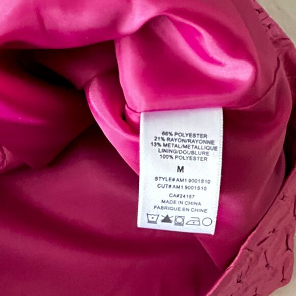 Y2k Abbie Mags Retro Swing Pea Coat Crinkle Big Button Coquette Barbie MED - Picture 8 of 9